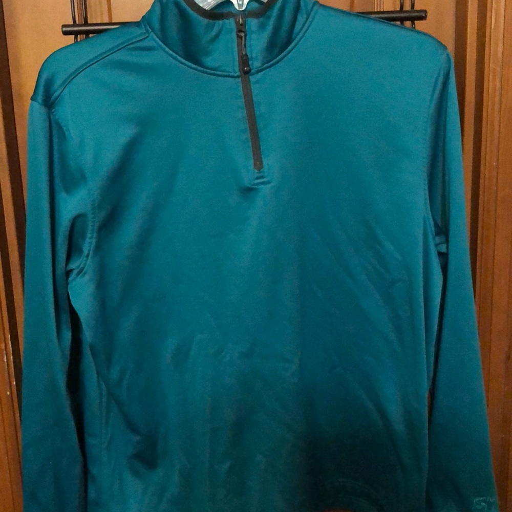 Teal quarter zip pull over